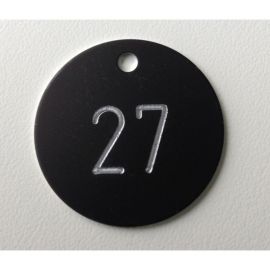Schlüsselmarke ALU (mit Nummer) Nummernplättchen rund inkl. gravierter Nummer